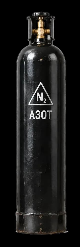 Чёрный баллон с азотом